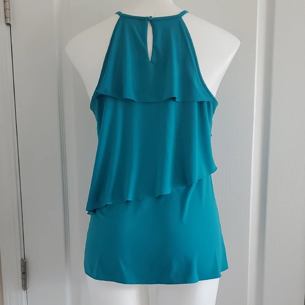 Worthington Teal Ruffle Blouse - Picture 3 of 3